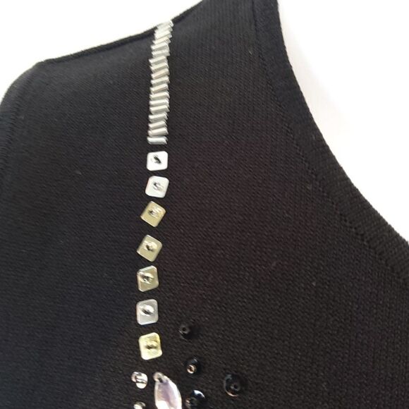 Jackie Jean black sleeveless blouse with beading - Picture 5 of 11